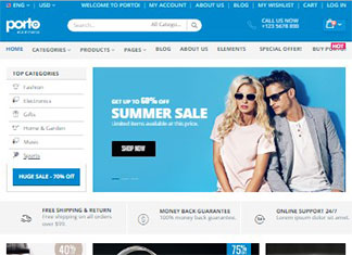 Porto v3.6 - Responsive WordPress + eCommerce Theme Free